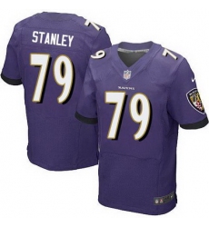 Nike Ravens #79 Ronnie Stanley Purple Team Color Mens Stitched NFL New Elite Jersey