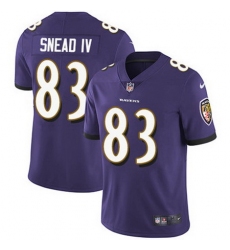 Nike Ravens #83 Willie Snead IV Purple Team Color Mens Stitched NFL Vapor Untouchable Limited Jersey