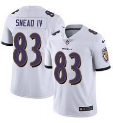 Nike Ravens #83 Willie Snead IV White Mens Stitched NFL Vapor Untouchable Limited Jersey