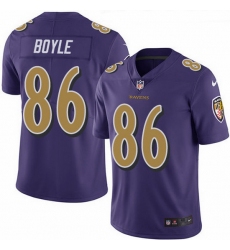 Nike Ravens 86 Nick Boyle Purple Men Stitched NFL Limited Rush Jersey
