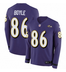 Nike Ravens 86 Nick Boyle Purple Team Color Men Stitched NFL Limited Therma Long Sleeve Jersey