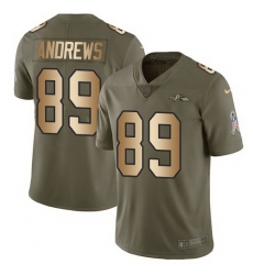 Nike Ravens 89 Mark Andrews Olive Gold Salute To Service Limited Jersey