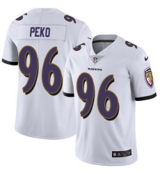 Nike Ravens 96 Domata Peko Sr White Men Stitched NFL Vapor Untouchable Limited Jersey