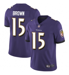 Ravens 15 Marquise Brown Purple Team Color Men Stitched Football Vapor Untouchable Limited Jersey