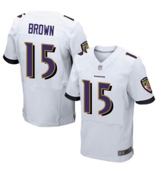 Ravens 15 Marquise Brown White Men Stitched Football New Elite Jersey