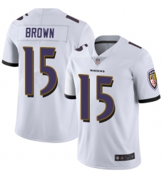 Ravens 15 Marquise Brown White Men Stitched Football Vapor Untouchable Limited Jersey