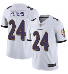Ravens 24 Marcus Peters White Mens Stitched Football Vapor Untouchable Limited Jersey