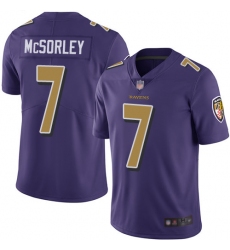 Ravens 7 Trace McSorley Purple Men Stitched Football Limited Rush Jersey