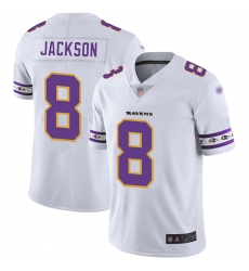 Ravens 8 Lamar Jackson White Mens Stitched Football Limited Team Logo Fashion Jersey