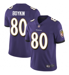 Ravens 80 Miles Boykin Purple Team Color Men Stitched Football Vapor Untouchable Limited Jersey