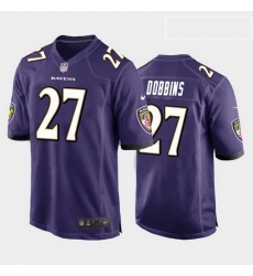men j.k. dobbins baltimore ravens purple game jersey 