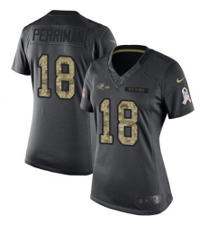 Nike Ravens #18 Breshad Perriman Black Womens Stitched NFL Limited 2016 Salute to Service Jersey