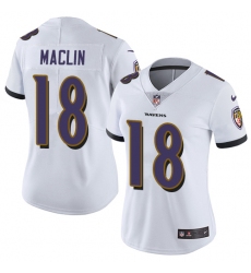 Nike Ravens #18 Jeremy Maclin White Womens Stitched NFL Vapor Untouchable Limited Jersey