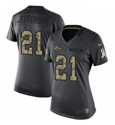 Nike Ravens #21 Tony Jefferson Black Womens Stitched NFL Limited 2016 Salute to Service Jersey