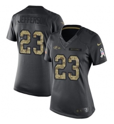Nike Ravens #23 Tony Jefferson Black Womens Stitched NFL Limited 2016 Salute to Service Jersey