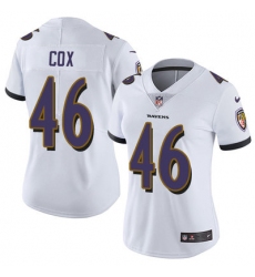 Nike Ravens #46 Morgan Cox White Womens Stitched NFL Vapor Untouchable Limited Jersey