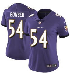 Nike Ravens #54 Tyus Bowser Purple Team Color Womens Stitched NFL Vapor Untouchable Limited Jersey