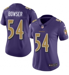Nike Ravens #54 Tyus Bowser Purple Womens Stitched NFL Limited Rush Jersey