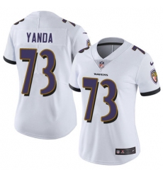 Nike Ravens #73 Marshal Yanda White Womens Stitched NFL Vapor Untouchable Limited Jersey