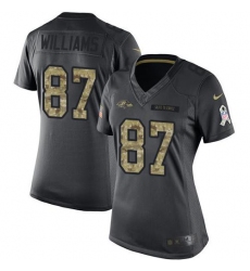 Nike Ravens #87 Maxx Williams Black Womens Stitched NFL Limited 2016 Salute to Service Jersey