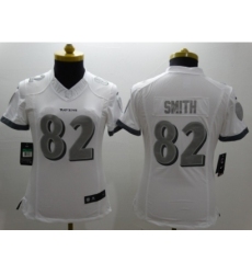 Nike Women Baltimore Ravens #82 Torrey Smith Platinum White Jerseys