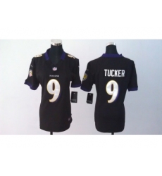 Nike Women Baltimore Ravens #9 Tucker black jerseys
