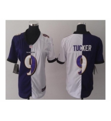 Nike Women Jerseys Baltimore Ravens #9 Tucker white-purple[split]