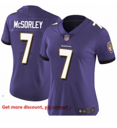Ravens 7 Trace McSorley Purple Team Color Women Stitched Football Vapor Untouchable Limited Jersey