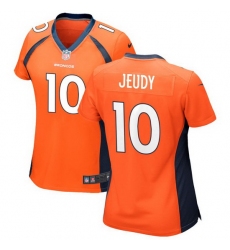 Women  Broncos 10 Jerry Jeudy Navy Orange Alternate  Stitched Season Vapor Untouchable Limited Jersey