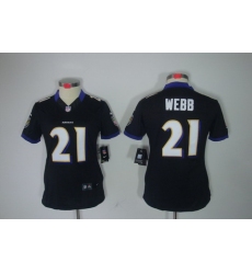 Women Nike Baltimore Ravens #21 Lardarius Webb Black Color[NIKE LIMITED Jersey]
