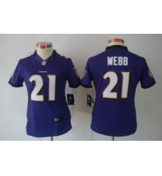 Women Nike Baltimore Ravens #21 Lardarius Webb Purple Color[NIKE LIMITED Jersey]