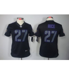 Women Nike Baltimore Ravens 27# Ray Rice Black Jerseys[Impact Limited]