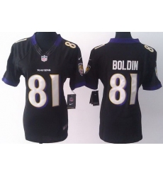 Women Nike Baltimore Ravens 81 Anquan Boldin Black LIMITED Jerseys