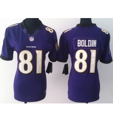 Women Nike Baltimore Ravens 81 Anquan Boldin Purple LIMITED Jerseys