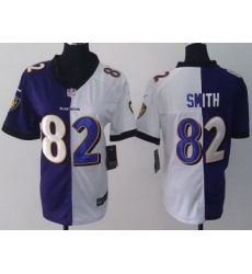 Women Nike Baltimore Ravens 82 Torrey Smith Purple White Split NFL Jerseys