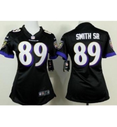 Women Nike Baltimore Ravens 89 Steve Smith SR Black NFL Jerseys
