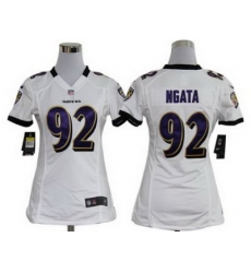 Women Nike Baltimore Ravens #92 Haloti Ngata White Nike NFL Jerseys