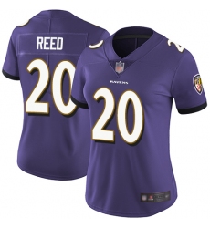 Women Ravens 20 Ed Reed Purple Team Color Stitched Football Vapor Untouchable Limited Jersey