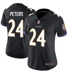 Women Ravens 24 Marcus Peters Black Alternate Stitched Football Vapor Untouchable Limited Jersey