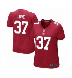 Women York Giants #37 Julian Love Red Vapor Untouchable Limited Player Football Jersey