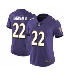 Womens Baltimore Ravens 22 Mark Ingram II Purple Team Color Vapor Untouchable Limited Player Football Jersey