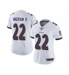 Womens Baltimore Ravens 22 Mark Ingram II White Vapor Untouchable Limited Player Football Jersey