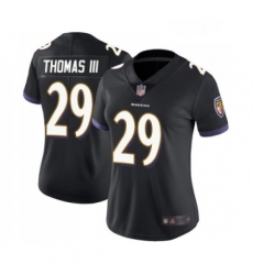 Womens Baltimore Ravens 29 Earl Thomas III Black Alternate Vapor Untouchable Limited Player Football Jersey