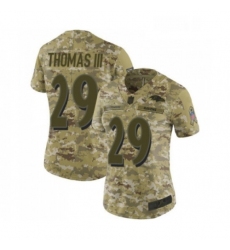 Womens Baltimore Ravens 29 Earl Thomas III Limited Camo 2018 Salute to Service Football Jersey