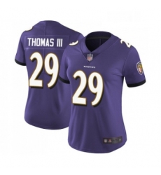 Womens Baltimore Ravens 29 Earl Thomas III Purple Team Color Vapor Untouchable Limited Player Football Jersey