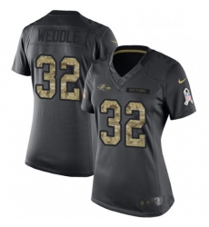 Womens Nike Baltimore Ravens 32 Eric Weddle Limited Black 2016 Salute to Service NFL Jersey