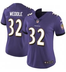 Womens Nike Baltimore Ravens 32 Eric Weddle Purple Team Color Vapor Untouchable Limited Player NFL Jersey