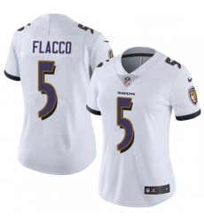Womens Nike Baltimore Ravens 5 Joe Flacco Elite White NFL Jersey