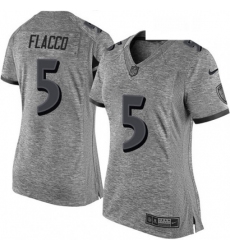 Womens Nike Baltimore Ravens 5 Joe Flacco Limited Gray Gridiron NFL Jersey