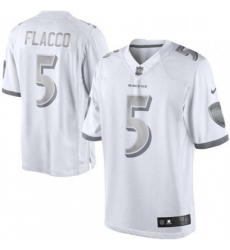 Womens Nike Baltimore Ravens 5 Joe Flacco Limited White Platinum NFL Jersey